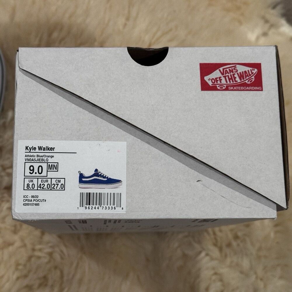 Vans Kyle Walker Athletic Blue Orange US Mens Size 9 Shoes VGC With Box Skate - Picture 8 of 12